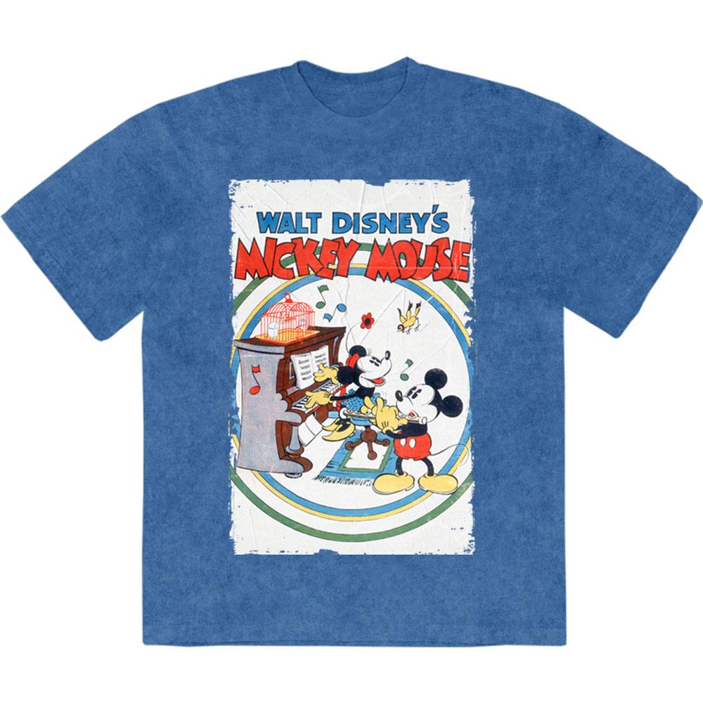 Disney - Mickey & Minnie Piano Mens Tshirt - Blue